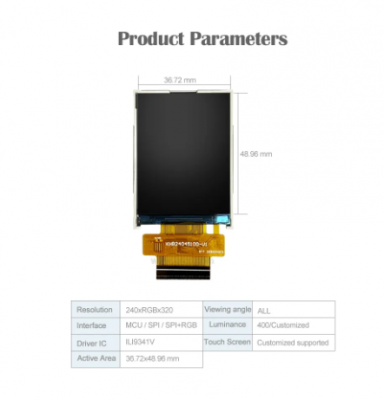 TSD 2,4 Zoll TFT LCD Anpassungs-LCD-Panel 320 x (RGB) × 240 Auflösung